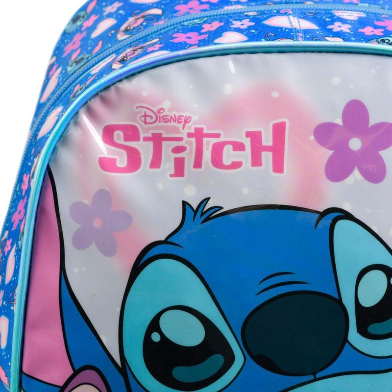 Mochila de rodinha infantil feminina stitch azul