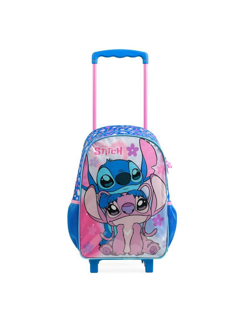 Mochila de rodinha infantil feminina stitch azul