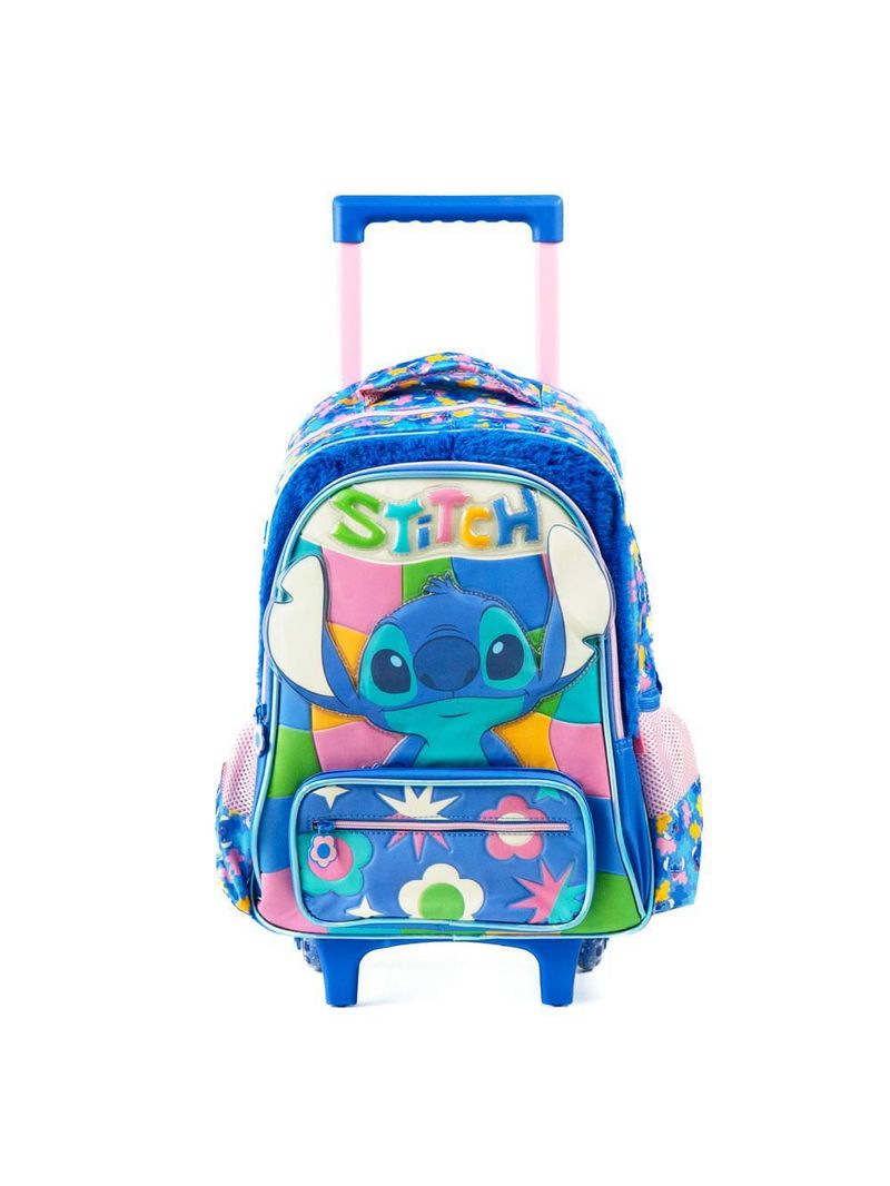Mochila de rodinha infantil stitch azul