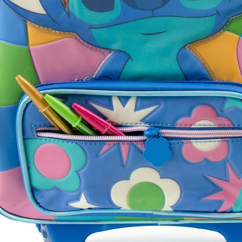 Mochila de rodinha infantil stitch azul