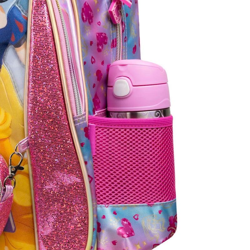 Mochila de rodinha infantil feminina princesas rosa