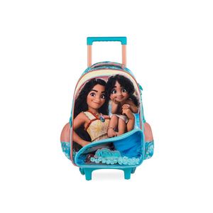 Mochila de rodinha infantil feminina moana azul