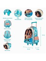 Mochila de rodinha infantil feminina moana azul
