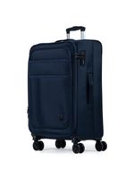Mala média 23kg poliéster 4 rodas 26" lyon azul escuro