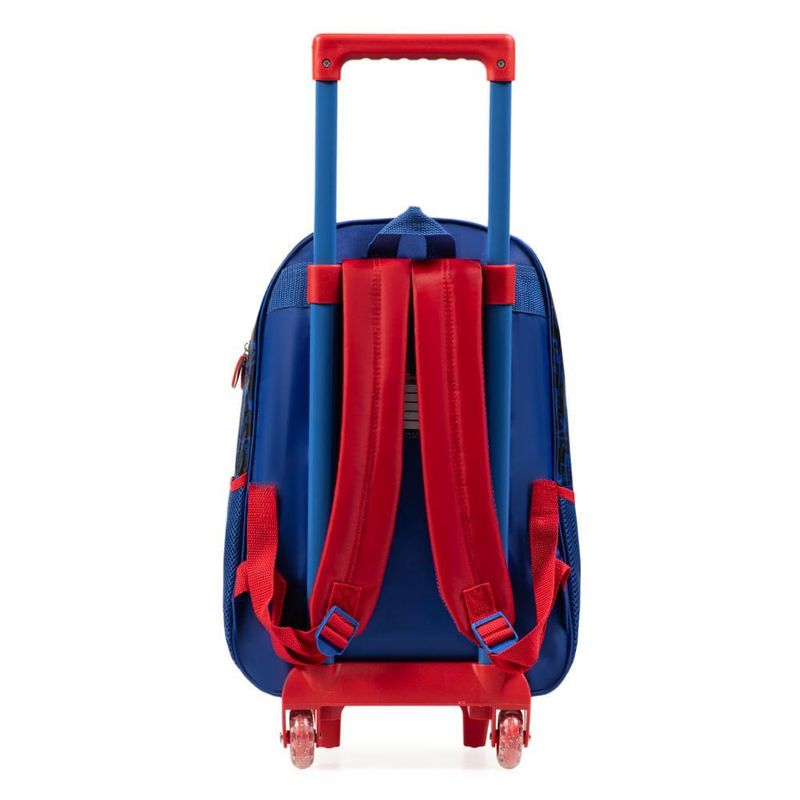 Mochila de rodinha infantil masculina homem aranha azul