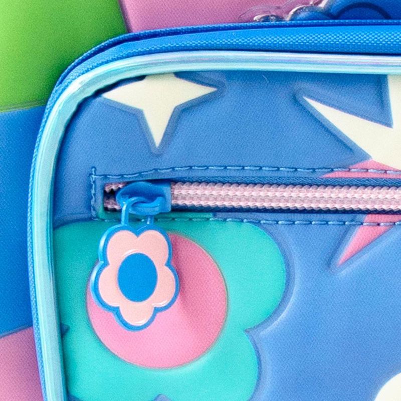 Mochila de 4 rodinhas infantil feminina stitch azul