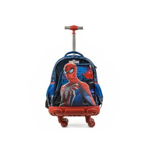 Mochila de 4 rodinhas  homem aranha azul escuro