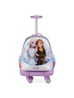 Mochila com 4 rodinhas infantil feminina frozen azul claro