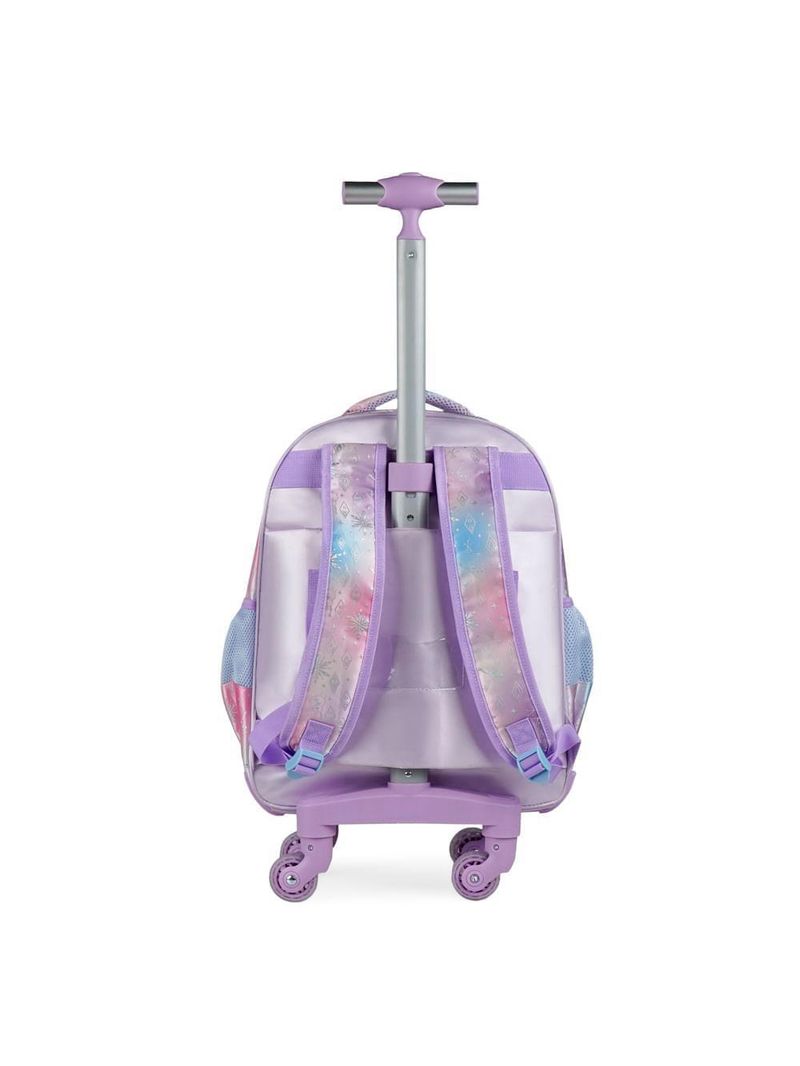 Mochila com 4 rodinhas infantil feminina frozen azul claro