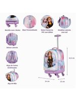 Mochila com 4 rodinhas infantil feminina frozen azul claro