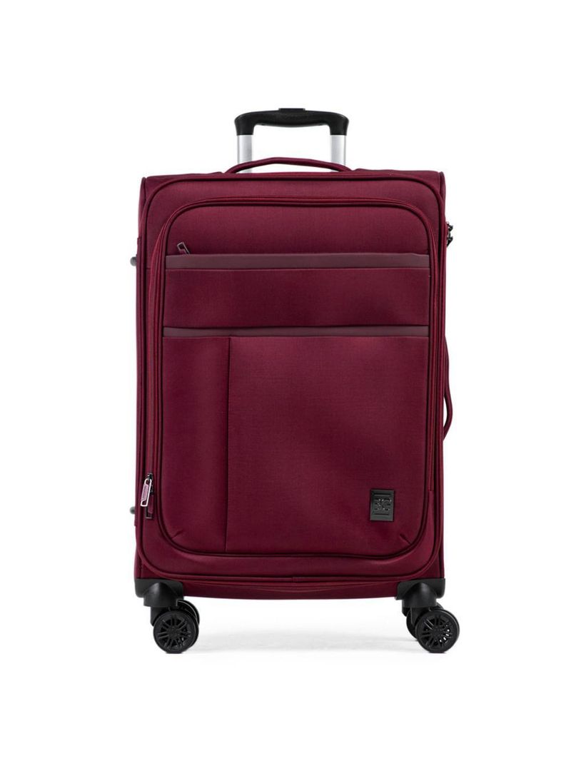 Mala média 23kg poliéster 4 rodas 26" lyon vinho