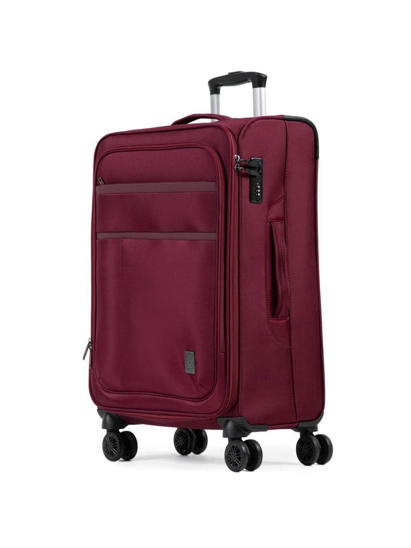 Mala média 23kg poliéster 4 rodas 26" lyon vinho