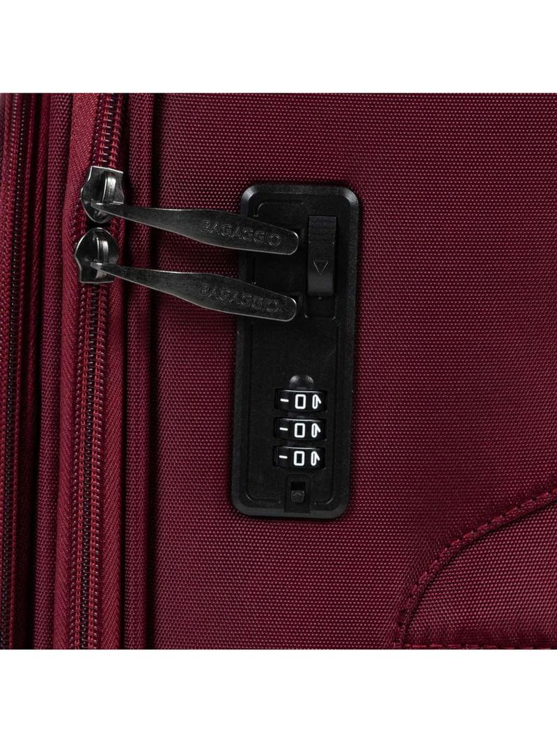 Mala média 23kg poliéster 4 rodas 26" lyon vinho