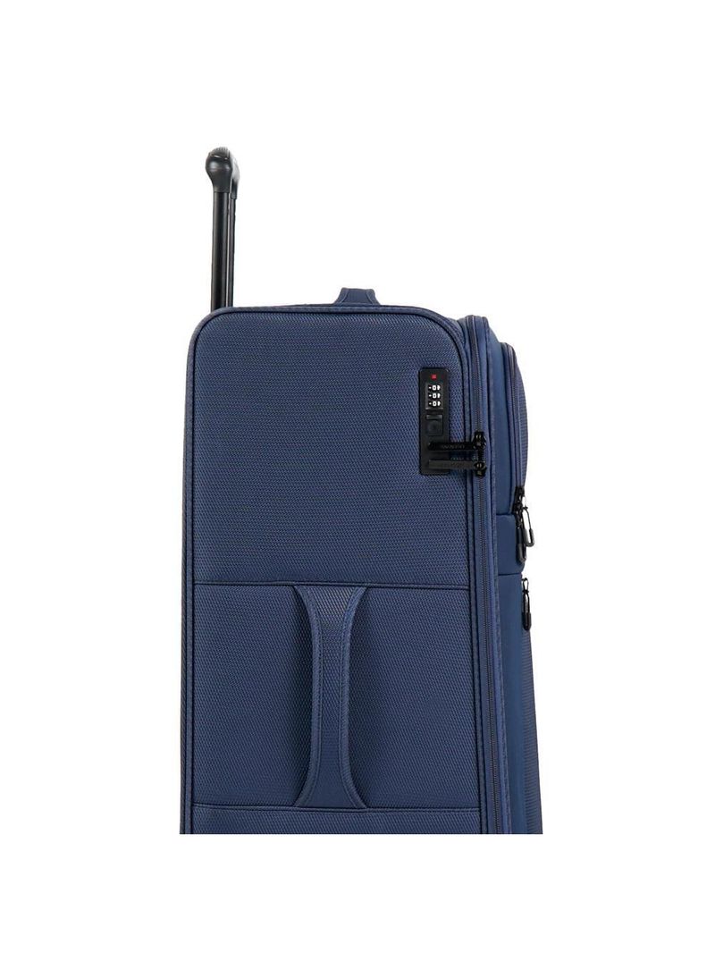 Mala média 23kg poliéster 4 rodas 25,5" edimburgo azul