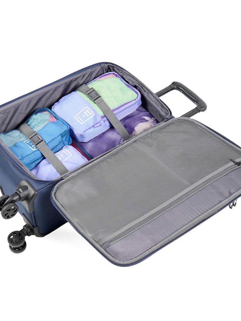 Mala média 23kg poliéster 4 rodas 25,5" edimburgo azul