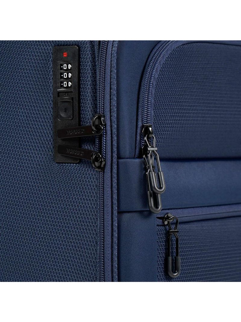 Mala média 23kg poliéster 4 rodas 25,5" edimburgo azul