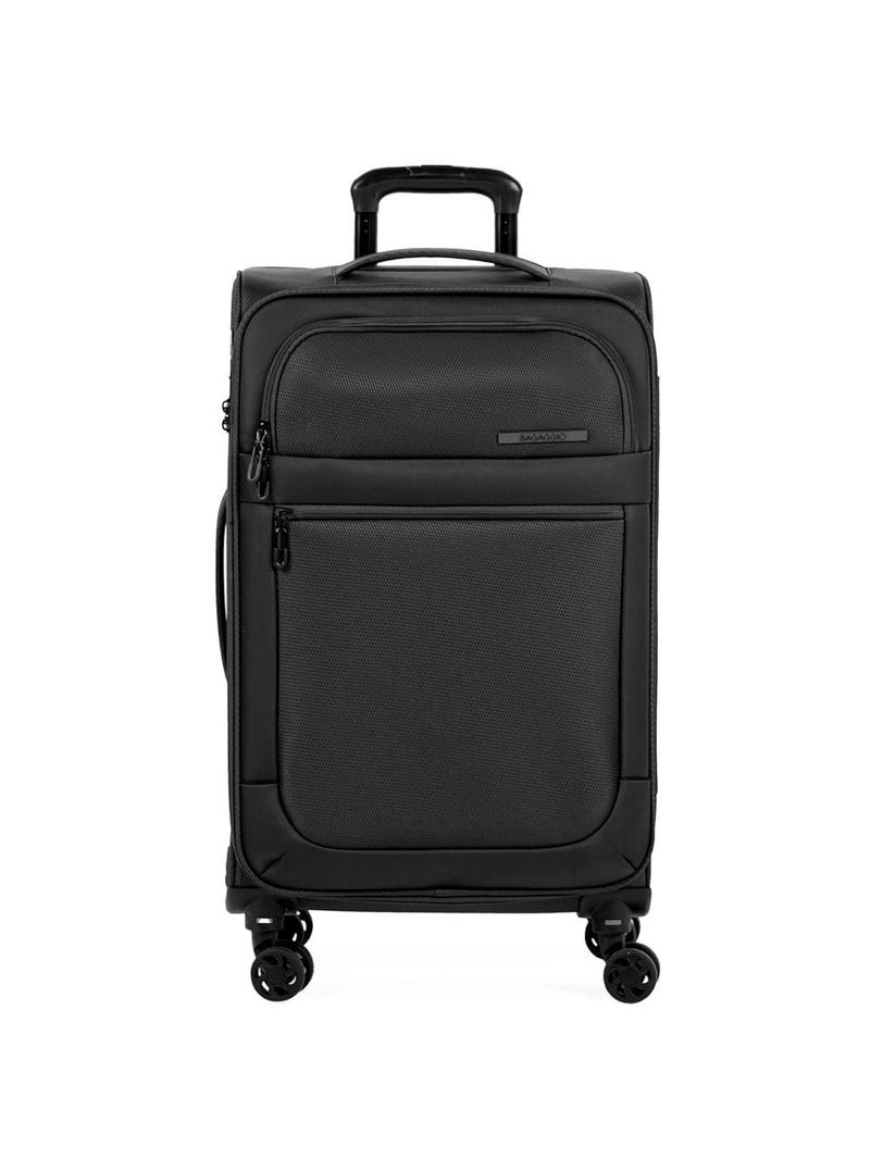 Mala média 23 kg poliéster 4 rodas 23" edimburgo preta