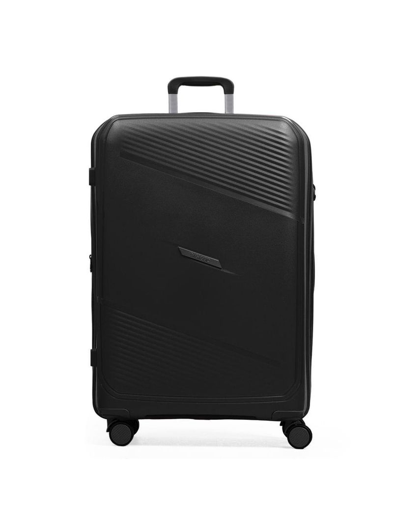 Mala de viagem grande 32 kg polipropileno 4 rodas seul preta