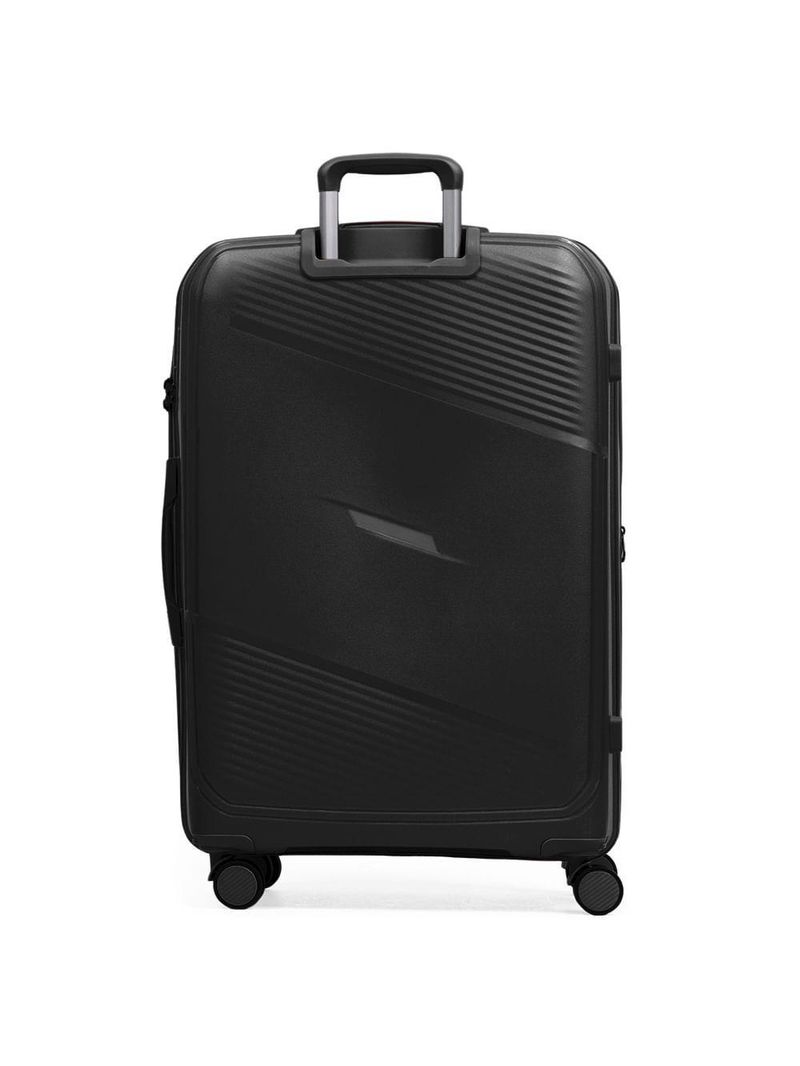 Mala de viagem grande 32 kg polipropileno 4 rodas seul preta