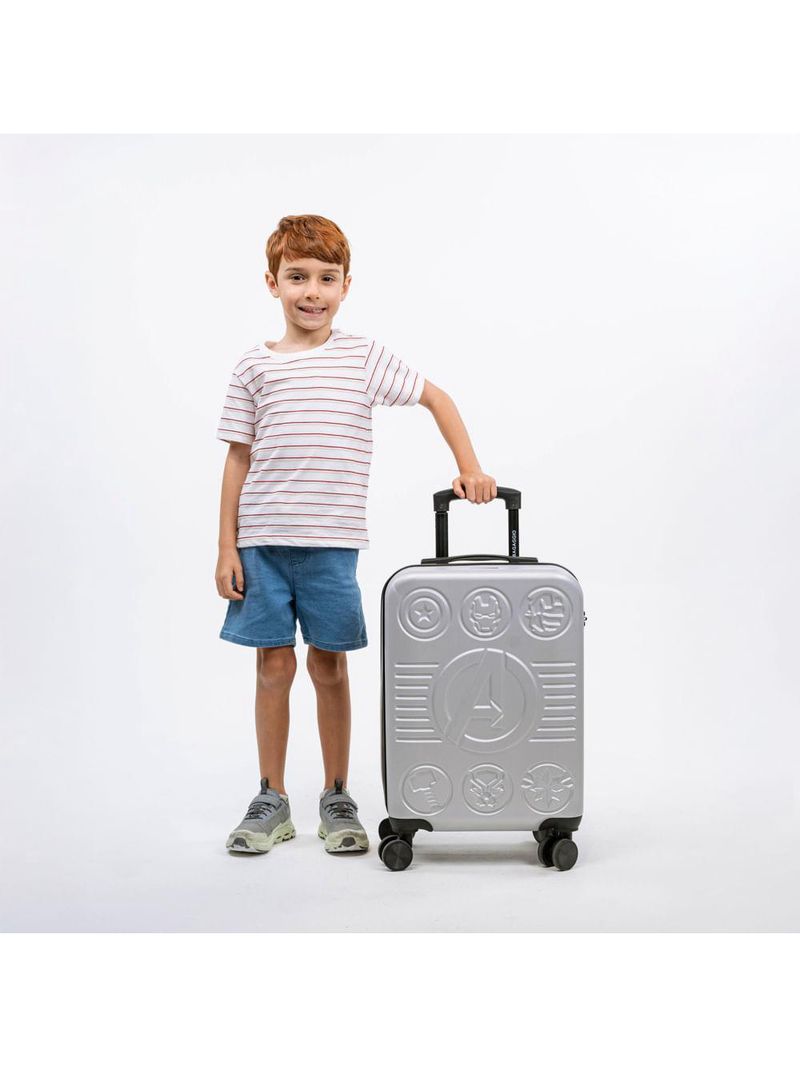 Mala de bordo 10 kg abs 4 rodas vingadores prata