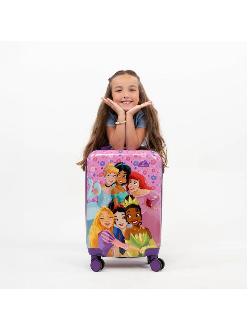 Mala de bordo 10 kg abs 4 rodas princesas disney rosa