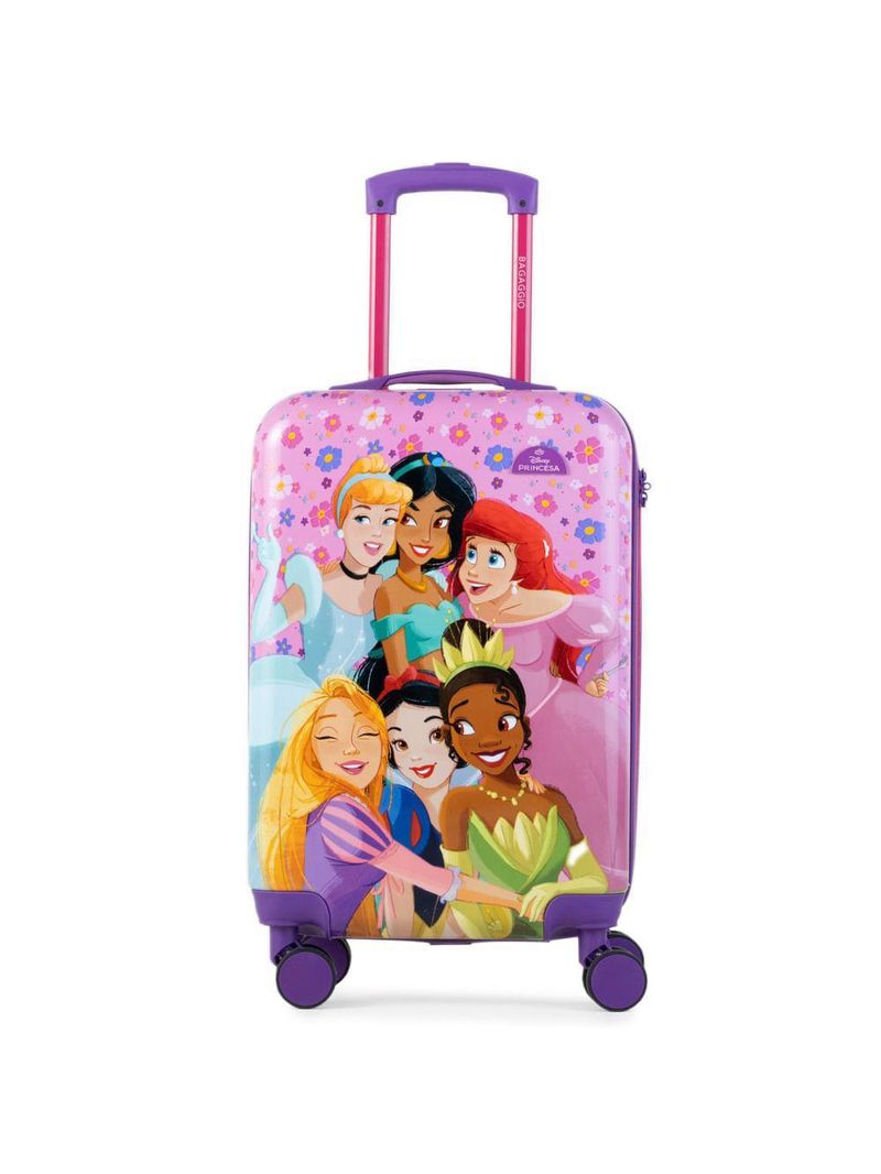 Mala de bordo 10 kg abs 4 rodas princesas disney rosa