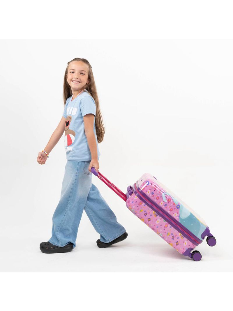 Mala de bordo 10 kg abs 4 rodas princesas disney rosa