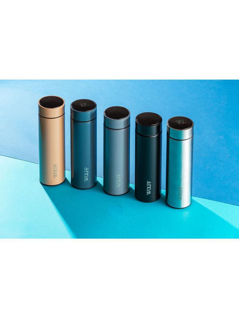 Garrafa térmica wolff de aço inox azul 500ml