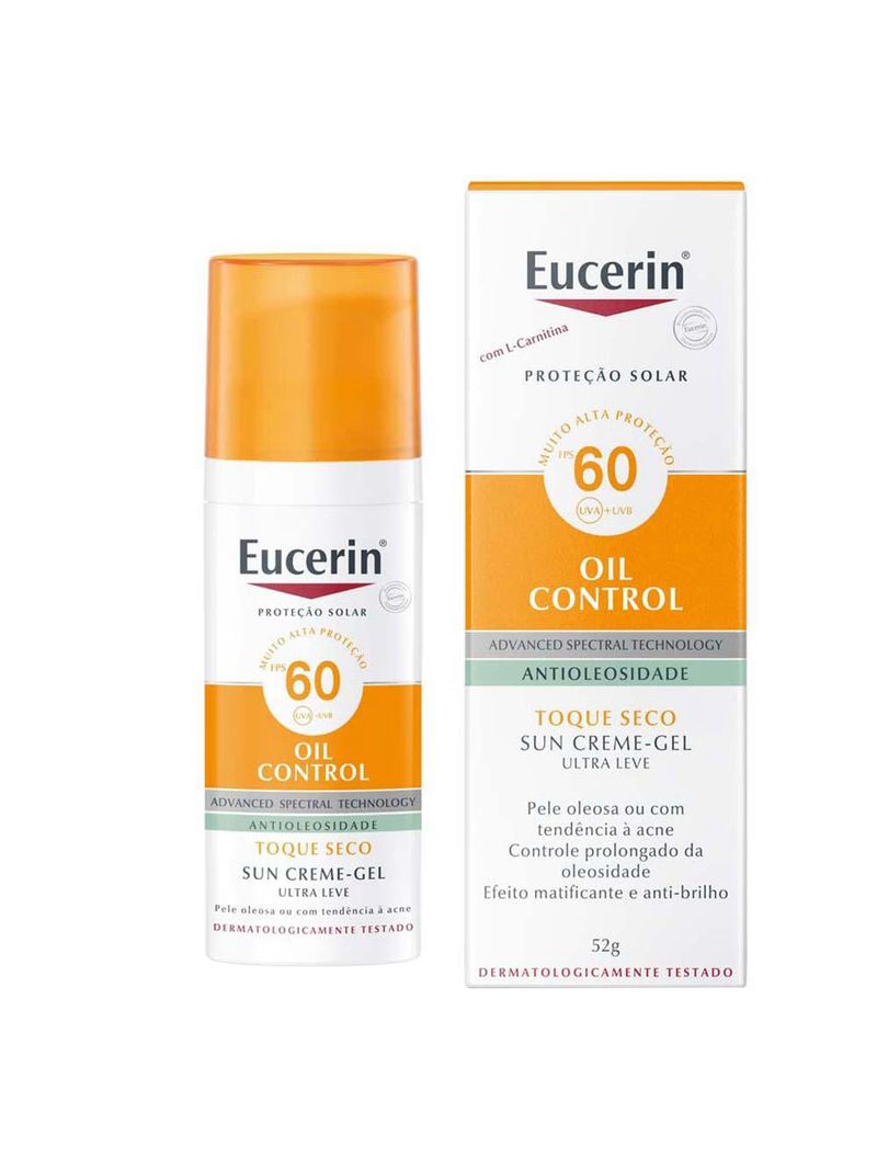 Protetor solar facial eucerin sun oil control creme facial fps 60