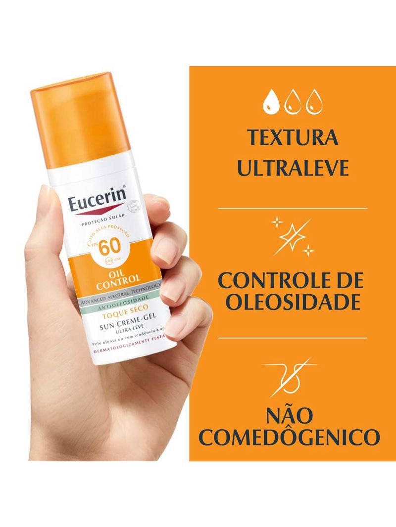 Protetor solar facial eucerin sun oil control creme facial fps 60