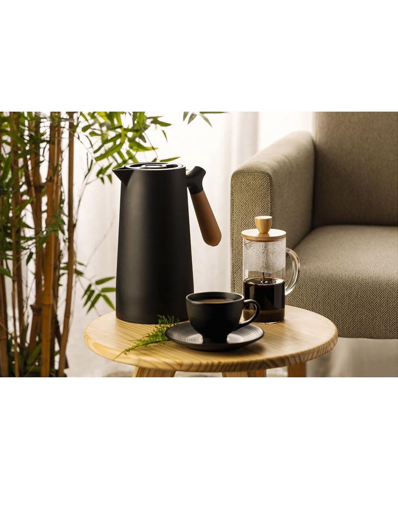 Garrafa térmica wolff nórdica de plástico com cabo preta 1l