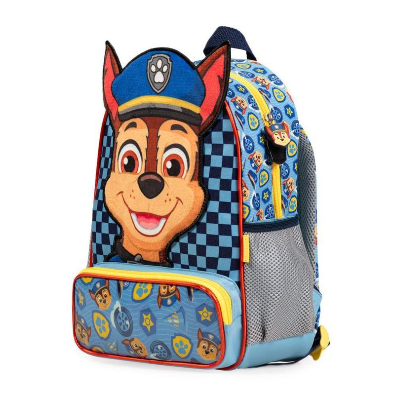 Mochila escolar masculina infantil patrulha canina chase azul
