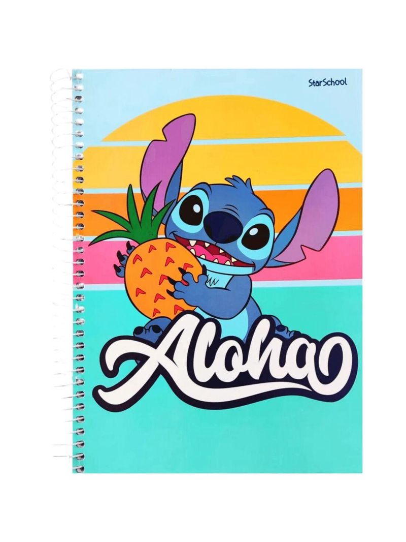 Caderno Espiral Capa Dura 1 Matéria - 80 Folhas - Stitch - Starschool