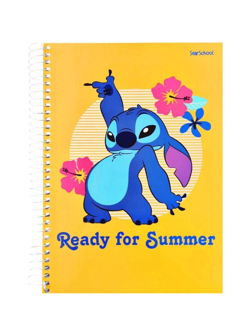 Caderno Espiral Capa Dura 1 Matéria - 80 Folhas - Stitch - Starschool