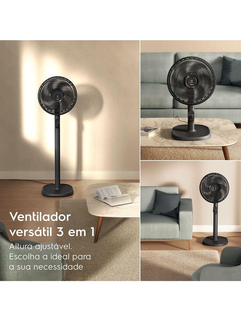 Ventilador de coluna electrolux efs40 duoforce air+ 40cm 126w 6 pás silencioso grafite