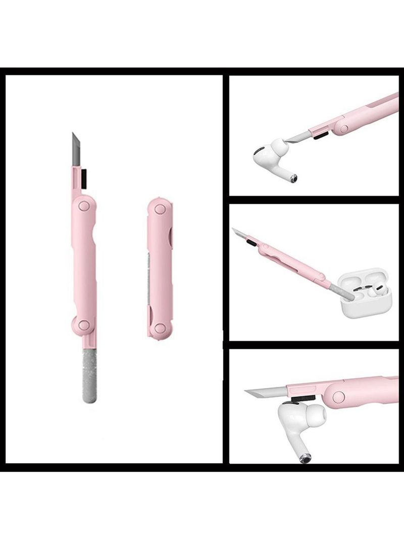 Escova Limpeza 7 Em 1 Teclado Fone Ouvido Celular Macia Rosa