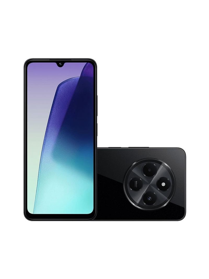 Smartphone xiaomi redmi 14c br 4g preto 256gb, 4+4gb ram virtual, tela de 6,8’’, mediatek helio g81 ultra e câmera traseira dupla de 50mp