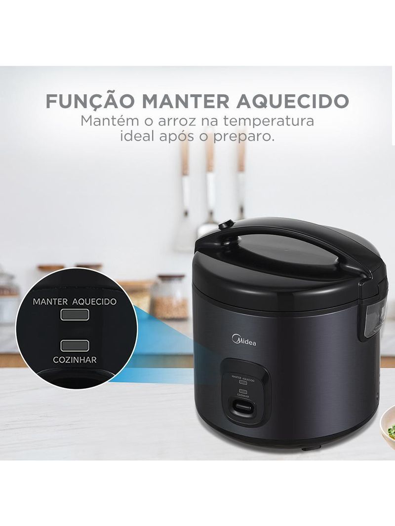 Panela De Arroz Elétrica Midea 3 Litros Preta PAE30P1 110V