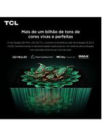 Smart tv 75" tcl 75c7k 4k qd-mini led 144hz com sistema operacional google tv