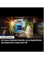 Smart tv 98" samsung crystal uhd 4k un98du9000 com wi-fi integrado, bluetooth, gaming hub, alexa e som em movimento virtual