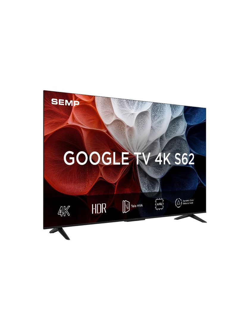 Smart tv 65" 4k semp 65s62 google tv processador aipq dolby audio preta