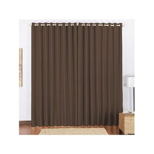 Cortina Block Blackout Blecaute Para Varão Tecido Corta Luz 4,00 X 2,80M Janela - Tabaco