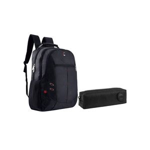 Kit Mochila Escolar Notebook Sbfp-6226 E Estojo Académie Preto - Fuseco