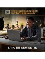 Notebook gamer 16” asus tuf gaming f16 fx607vj-rl002 intel core 5 210h 8gb ram 512gb ssd rtx 3050 mecha gray