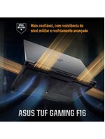 Notebook gamer 16” asus tuf gaming f16 fx607vj-rl002 intel core 5 210h 8gb ram 512gb ssd rtx 3050 mecha gray