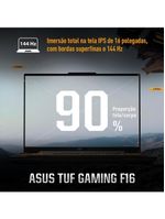 Notebook gamer 16” asus tuf gaming f16 fx607vj-rl002 intel core 5 210h 8gb ram 512gb ssd rtx 3050 mecha gray