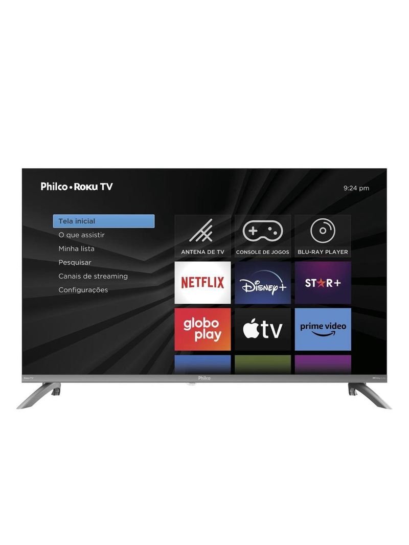 Smart tv 32” philco led hd p32cra roku tv hdr dolby audio wi-fi dual band hdmi usb
