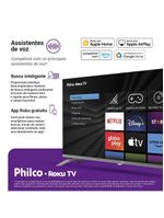 Smart tv 32” philco led hd p32cra roku tv hdr dolby audio wi-fi dual band hdmi usb