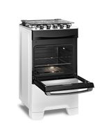 Fogão continental 4 bocas fc4ib com mesa de inox, tecnologia top limpa fácil e acendimento automático bivolt – branco