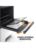 Fogão continental 4 bocas fc4ib com mesa de inox, tecnologia top limpa fácil e acendimento automático bivolt – branco